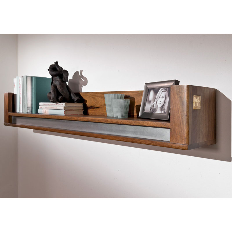 Sydney Sheesham Solid Wood Accent Shelf, 20cm H x 120cm W x 22cm D, Unique noble