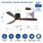 52 In. 3 - Blade Wood Indoor Ceiling Fan with Light and Remote, Dimmable, Reversible DC Motor, Memory Function-487372280-487372287