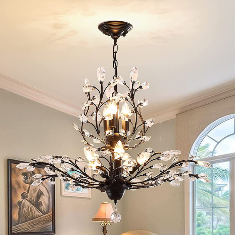 Eftica 30" Modern Firefly Chandelier 7 - Light Dimmable with Hanging Chain