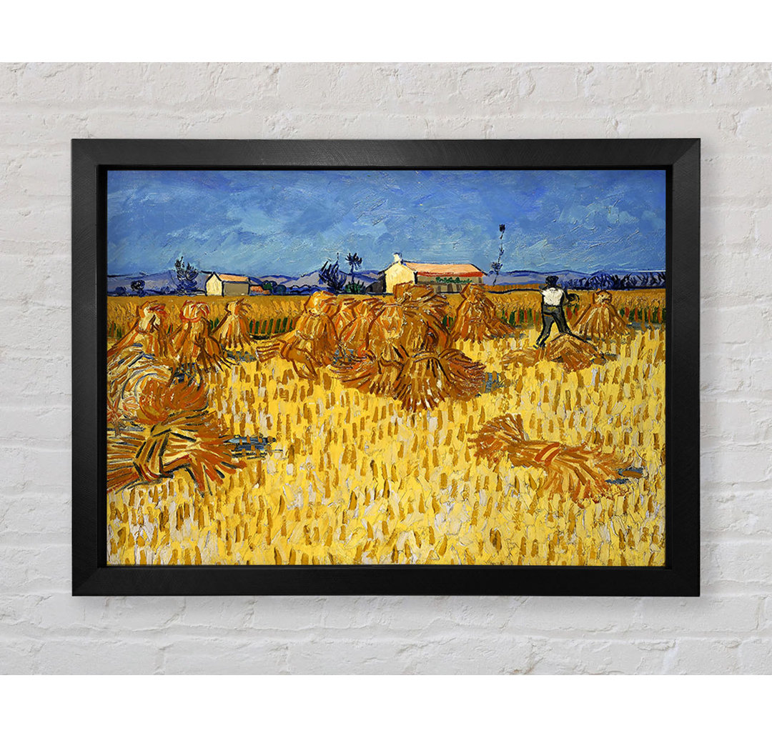 Gerahmtes Leinwandbild Corn Harvest in Provence von Vincent Van Gogh