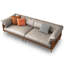 Canapé modulaire kaki en cuir véritable-709058718