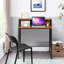 Petit bureau d'ordinateur à 2 niveaux avec structure en fer