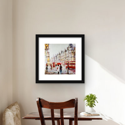 European Street par a Rainy Day - impression de salon pittoresque
