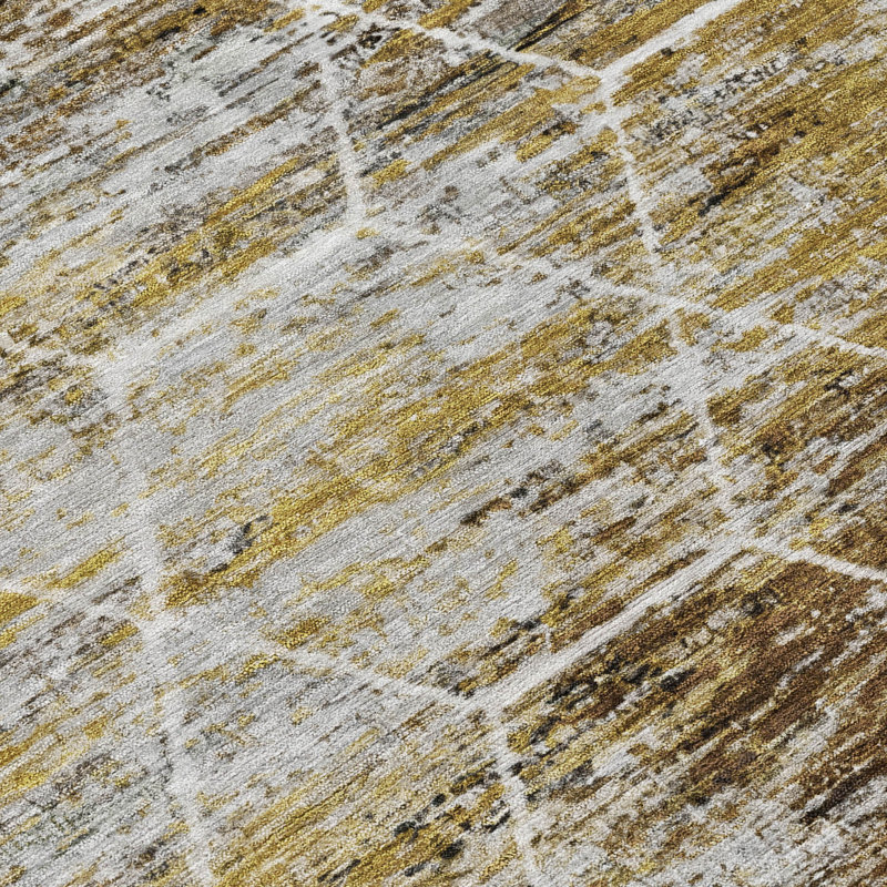 Tapis intérieur / extérieur brun lavable à la machine Xhevrie, Tapis de couloir 2 pi 3 po x 7 pi 6 po