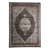 Hand-Knotted High-Quality Black and Red Area Rug