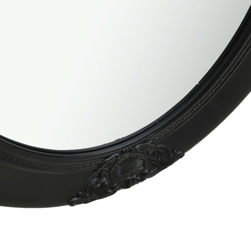 Wall Mirror Bathroom Mirror with Baroque Style Decorative Vanity Mirror, Black, 19.70" x 23.60"