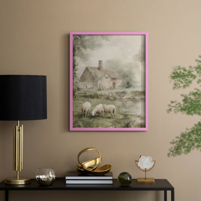 Reproduction encadrée vintage en bois massif Lxxxv