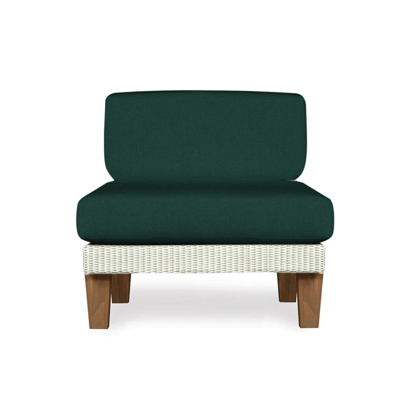 Catalina Outdoor Teak Lounge Chair, Rumba Stonewashed, Ivory