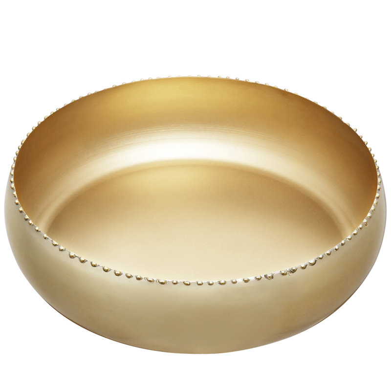 Metal Pot Planter, Brass Tone