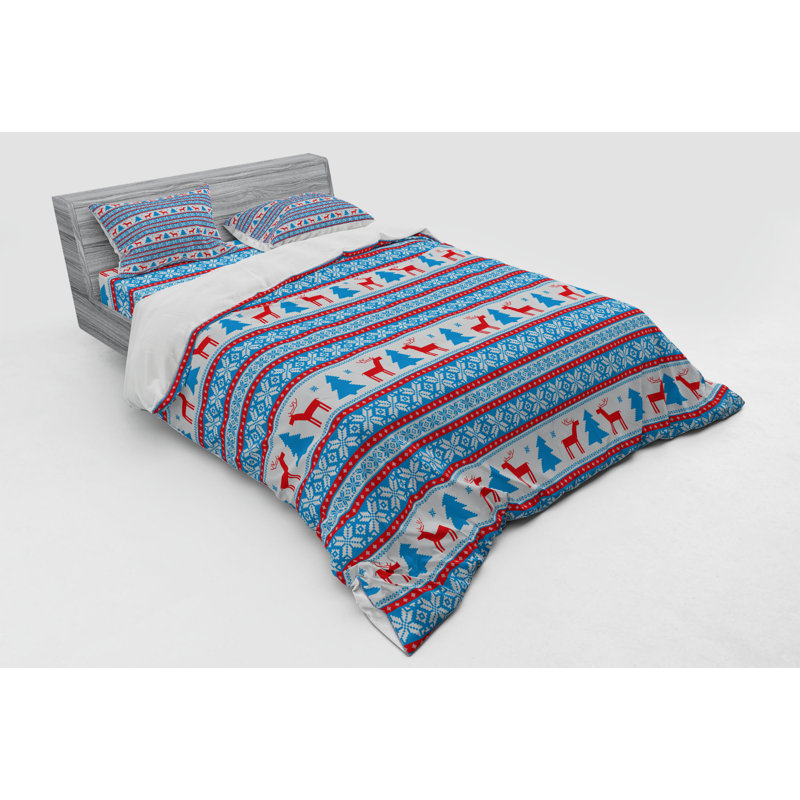 Traditional Polyester Striped Duvet Cover, Queen Duvet Cover + 3 Additional Pieces