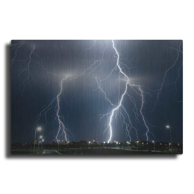 «The Storm» par SD Smart, art mural en métal, H 12 po x l 16 po