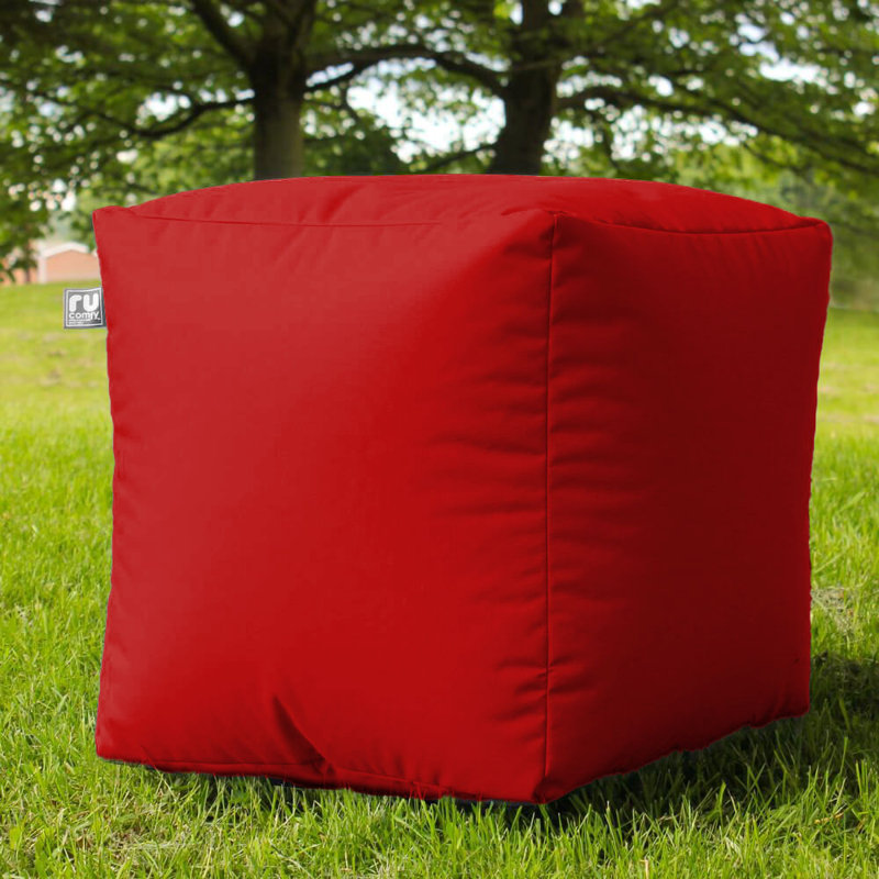 rucomfy Beanbags Indoor Outdoor Cube Bean Bag Pouffe. Home or Garden Extra Seating. Square Water Resistant Footstool 38 x 38cm