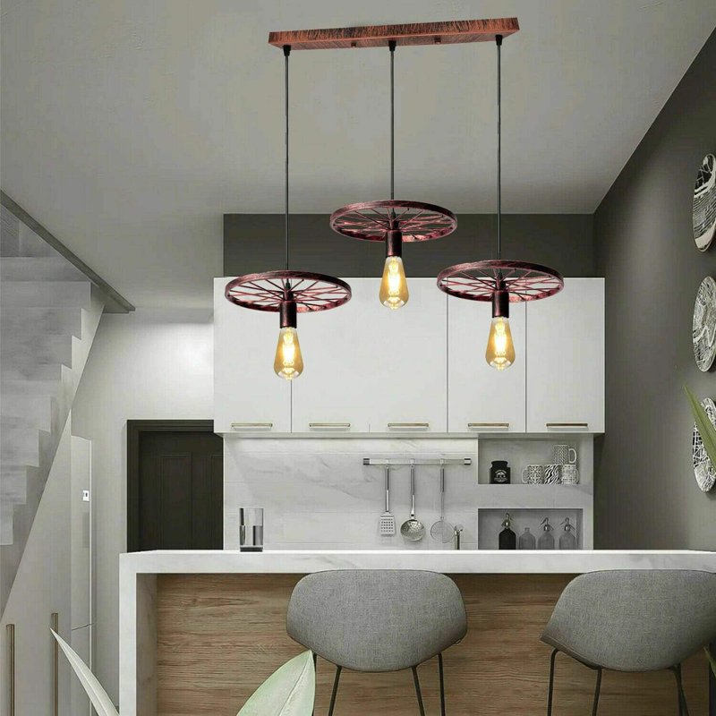 3 - Light Pendant, Rustic Red