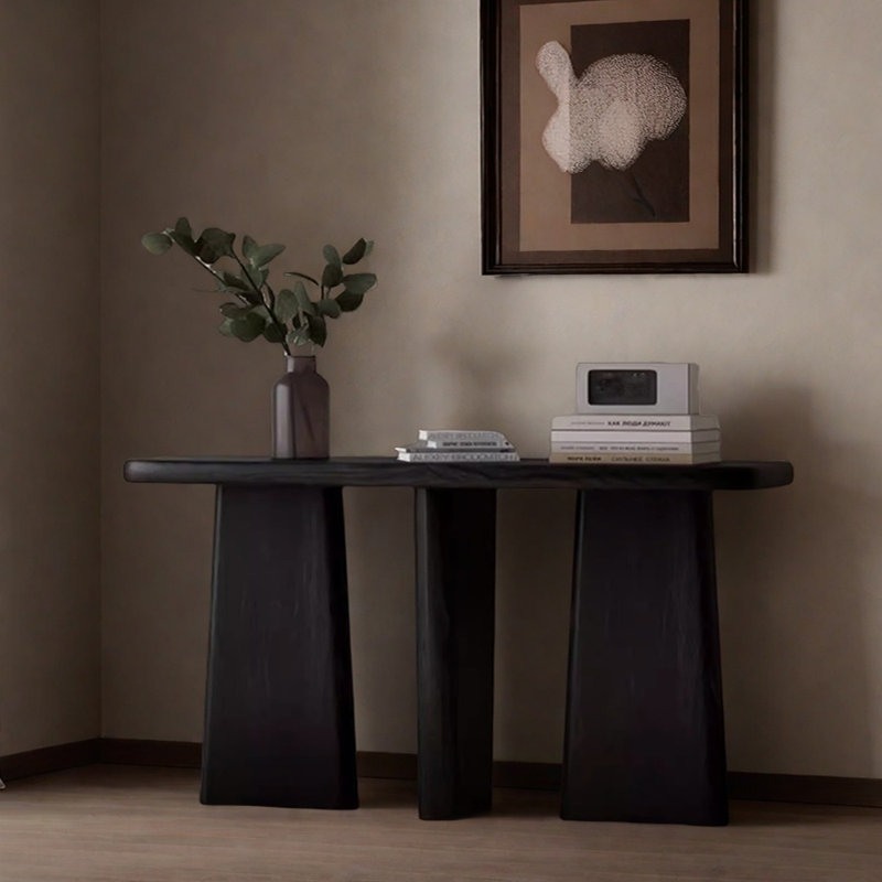 Console en bois massif de style Wabi-Sabi, H 31,5 po x l 39,4 po x P 15,7 po
