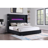 Stoehr 67-Inch Upholstered Fireplace Bed