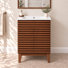 24'' Mid-Century Modern Single Bathroom Vanity Set With Sink Top, Soft-Close Doors