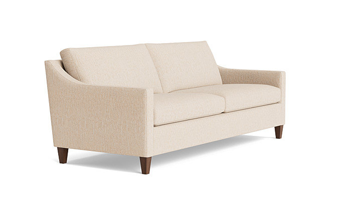 Vera Sofa (85"), Walnut Finish (Angled), Performance Weave - Tan