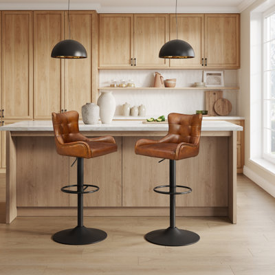 Swivel Upholstered Adjustable Height Counter Stool