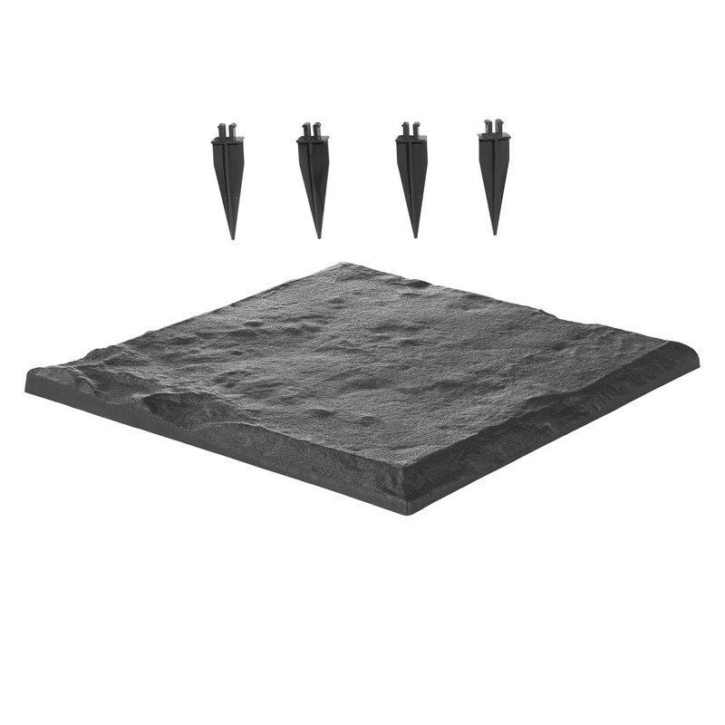 Pavés décoratifs avec piquets 15,5 x 15,5 po gris