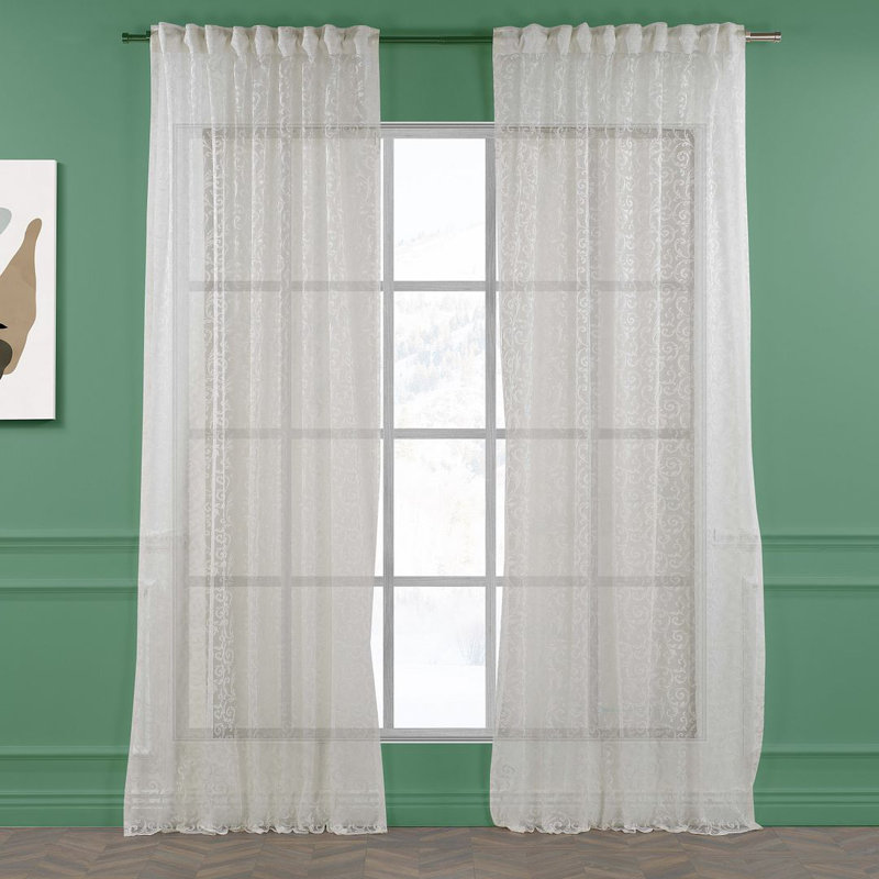 Extra Long & Extra Wide Classic Lace Single Panel Curtain, Cream, 140cm Width x 325cm Drop