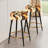 Mocha Zebra Stripes Striped Pattern - Abstract Bar Stools Set Of 2
