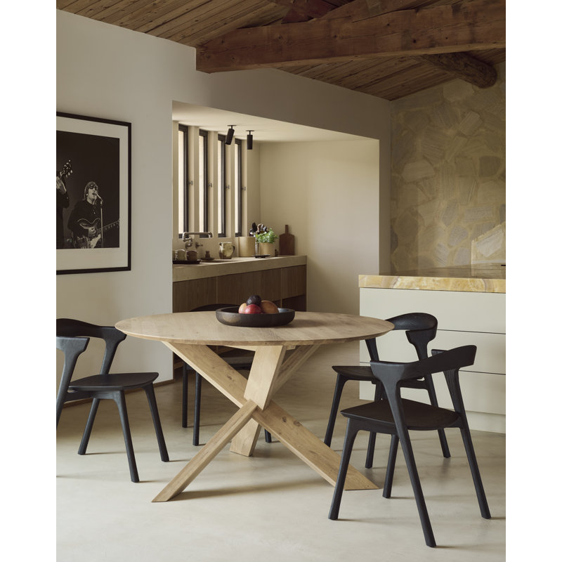 Bok Solid Wood Dining Chair, Oak Black