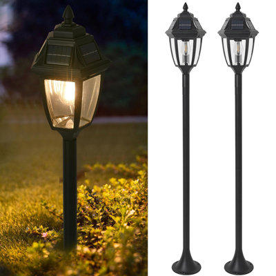 63 Solar Outdoor Post LightsWaterproof Exterior Solar Powered Pole Light