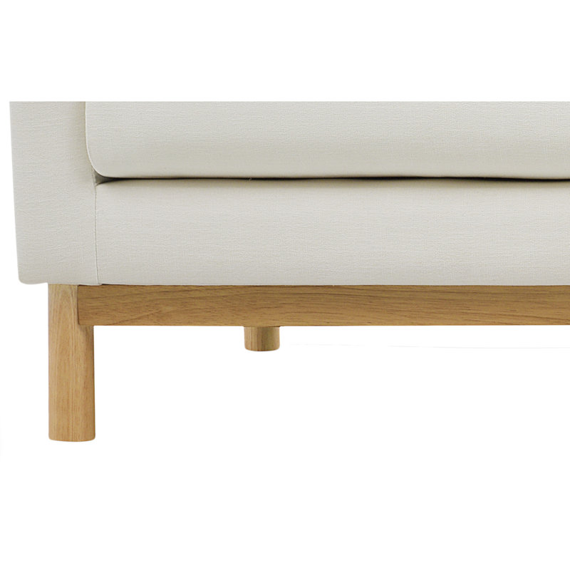 Langham Sellars 44" W  Linen Textured Fabric Chair, Cream Linen Textured Fabric