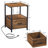 Laurea 3 Piece Bedroom Set, Industrial Bed Frame with 2 Nightstands Set, Metal Platform Bed with Wood Headboard & Footboard, Farmhouse Bedroom Furniture Set with Charging End Tables, 2 AC Outlets & 2 USB Ports, No Box Spring Needed-1962201647-1962201646
