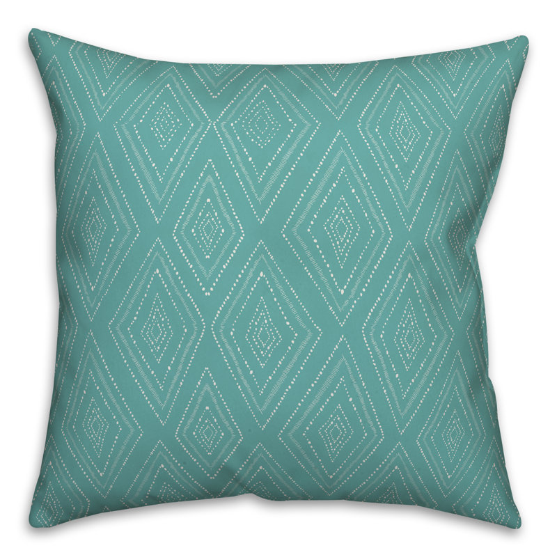  Coussin Tribal, 20 po x 20 po, Bleu sarcelle