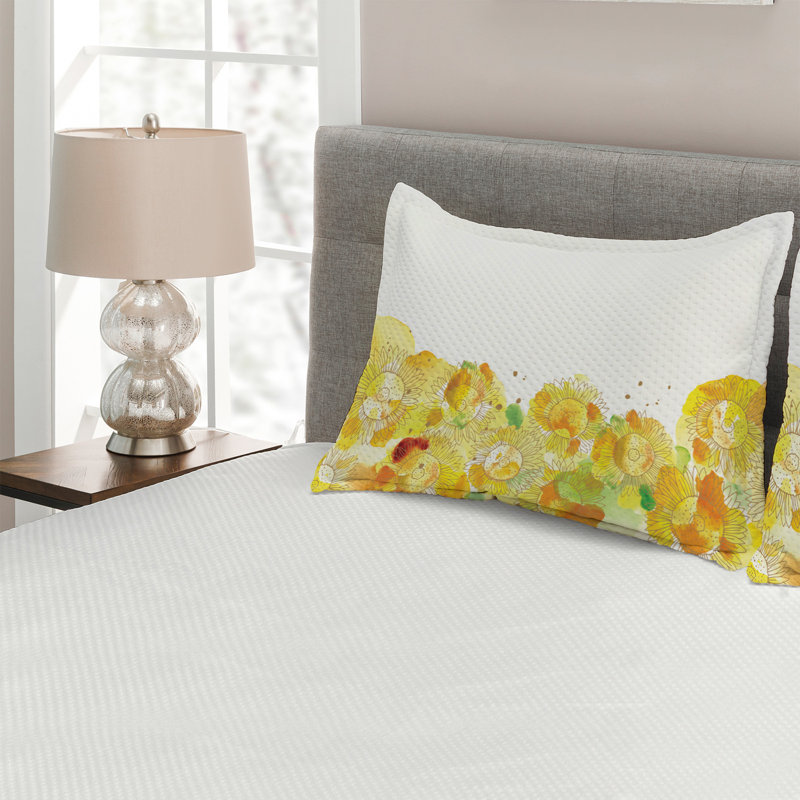 Floral Farmhouse / Country Polyester Coverlet, King Bedspread + 2 Shams