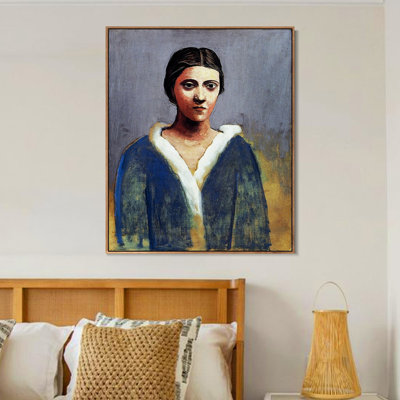 Impression sur toile, art numérique 1923, Portrait de femme au col d'hermine (Olga) par Pablo Picasso, art mural, décorations de bureau à domicile