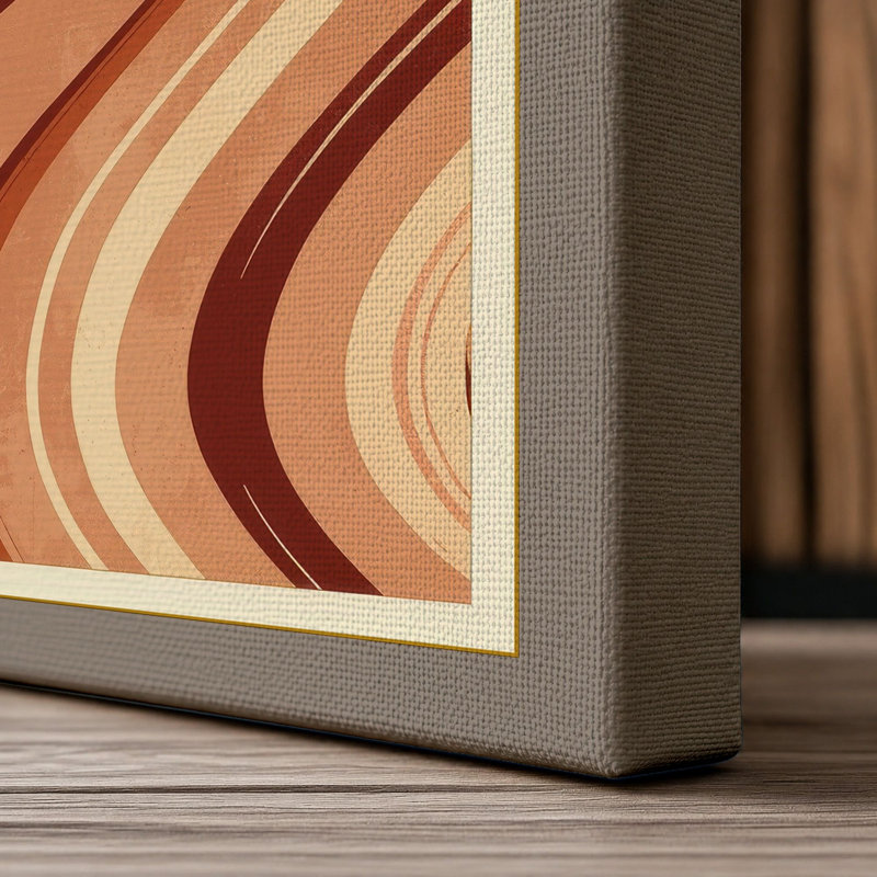 Earth Grain Mid-Century - Wrapped Canvas, 24x16 - 61.0 x 40.6 cm, Taupe Border