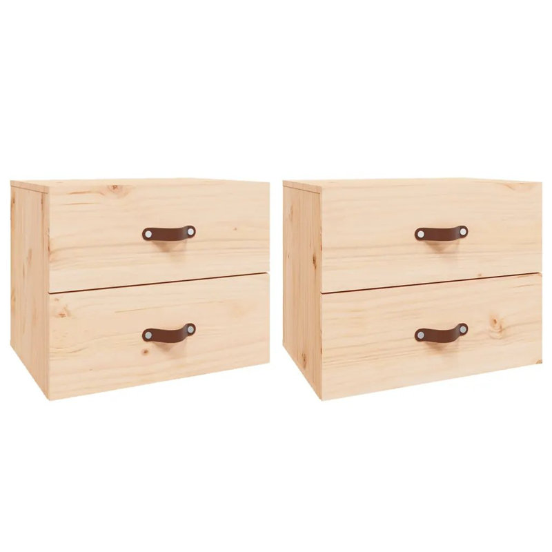 Uckfield 50cm W Solid Wood Bedside Table, Light Brown