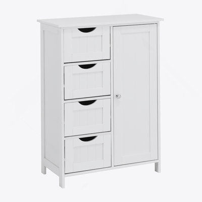 Bathroom Storage Cabinet, Floor Cabinet With Adjustable Shelf And Drawers