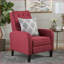 Fauteuils inclinables, fauteuil inclinable moderne en tissu capitonné avec revêtement rouge bourgogne & amp; Pieds en bois de bouleau | Largeur compacte de 30 po | Bourgogne rouge | Tissu