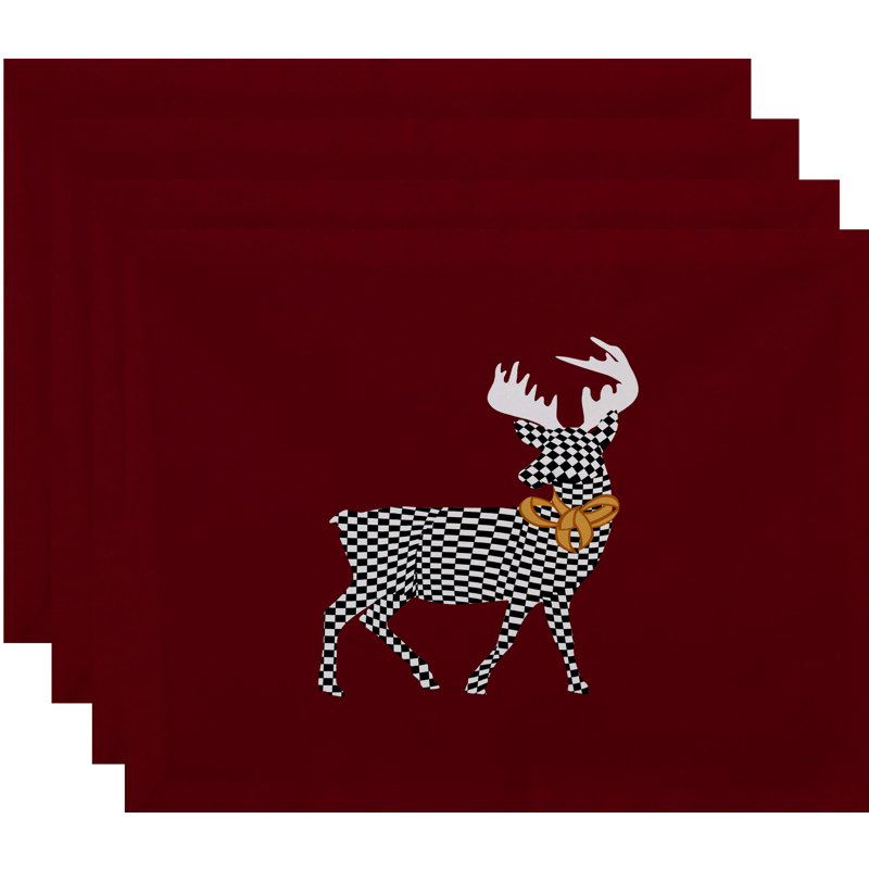 Aspelare Polyester Animals/Nature Rectangle Placemat, Maroon