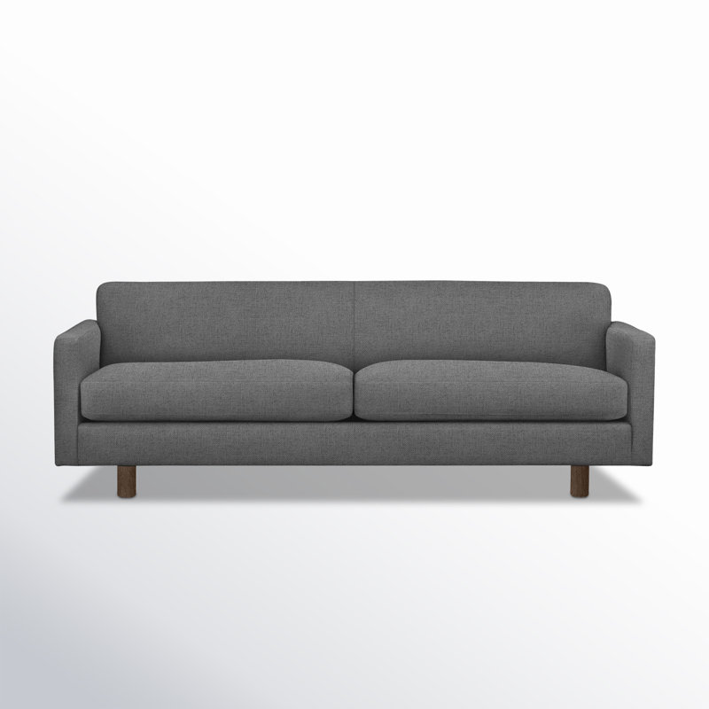 Ewing 86" Upholstered Custom Sofa, Walnut, Turbo Iron Basketweave