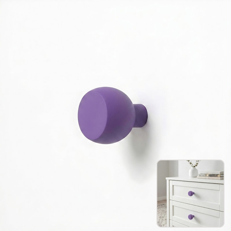 ROUS Hardware Mid Century Modern Sphere Knob, Royal (Purple)