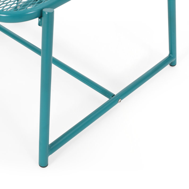 KINCAID Outdoor Mesh Top Side Table, Durable and Weather-Resistant for Modern Backyard Comfort, 13.25" H x 19.5" W x 18" D
