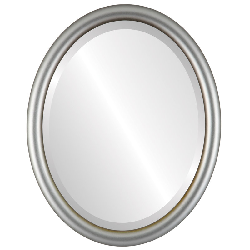 Rowles Oval Mirror, Silver Shade, 25.375" x 21.375"