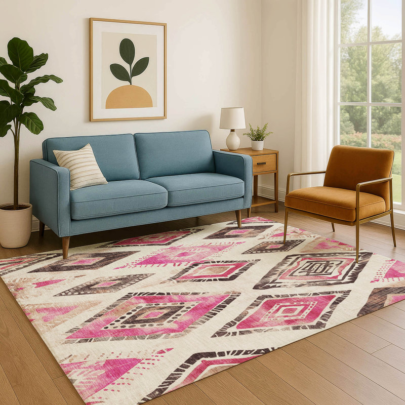 Premium Machine Washable Chelston AMF1861 Aztec Rug, Rectangle 8' x 10'