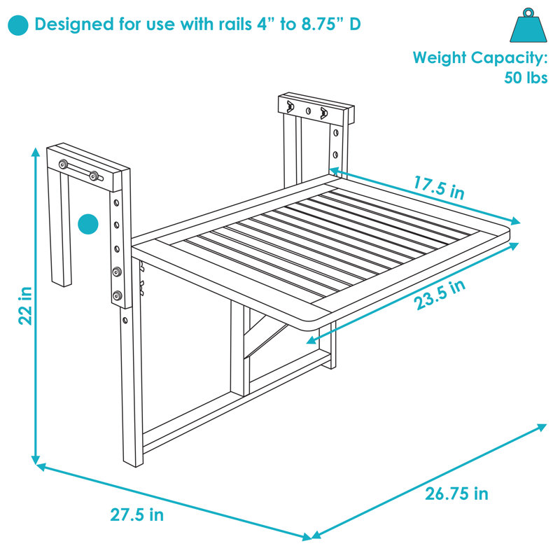 Rectangular Outdoor Folding Balcony Table
