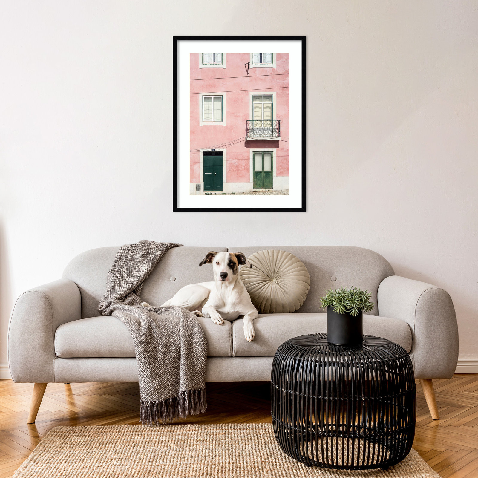 Daisey "Pink Parade" Print, Black, 33" H x 25" W