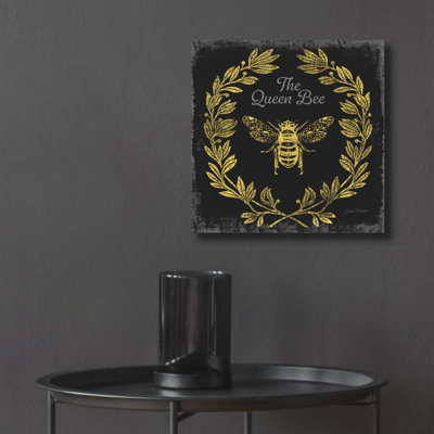 Art mural en verre épique «Bee Memories C» par Jean Plout, 12 po x 12 po