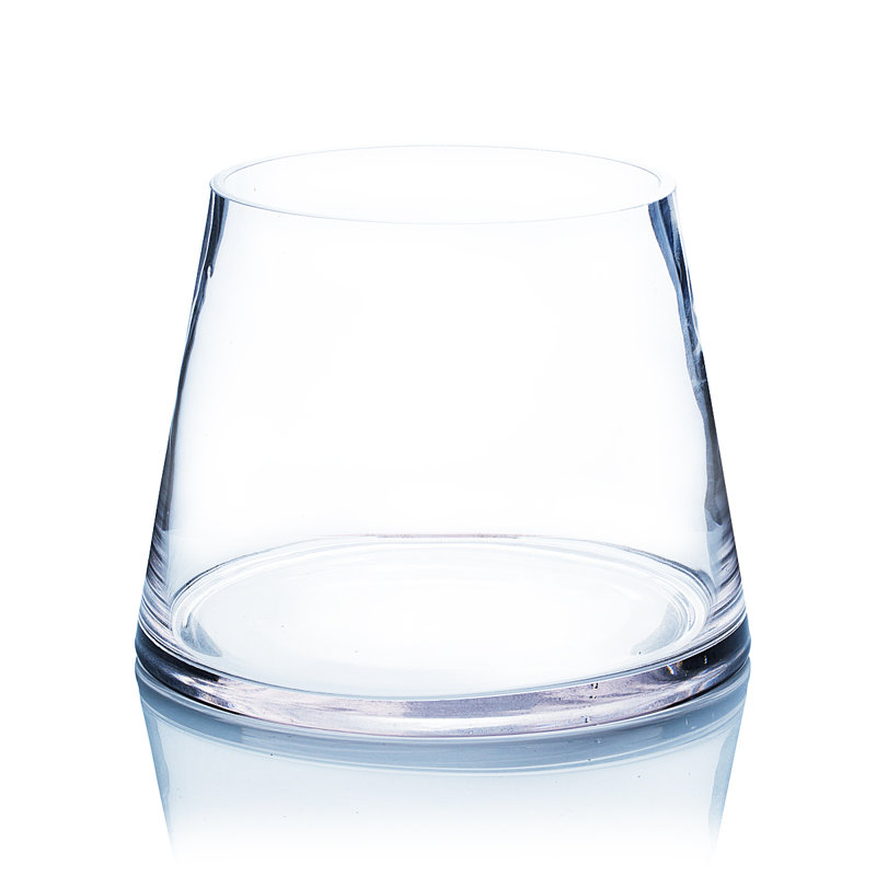 Vase de table en verre transparent 6 po, H 6 po x l 8 po x P 8 po