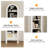 71.1"H X 13.78 "W  5-Tier Arched Bookcase, Narrow Open Display Bookshelf  For Bedroom, Livingroom, Home Office-146609433
