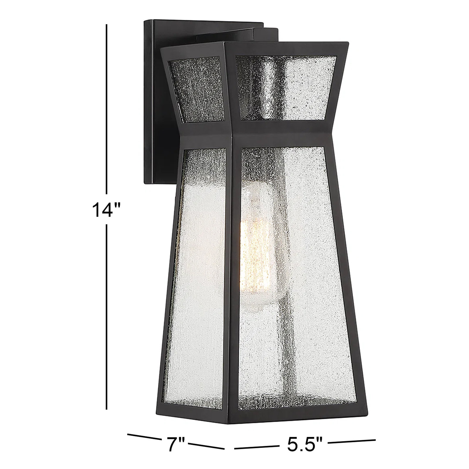 Baltic Outdoor Wall Lantern, 14" H x 5.5" W x 7" D