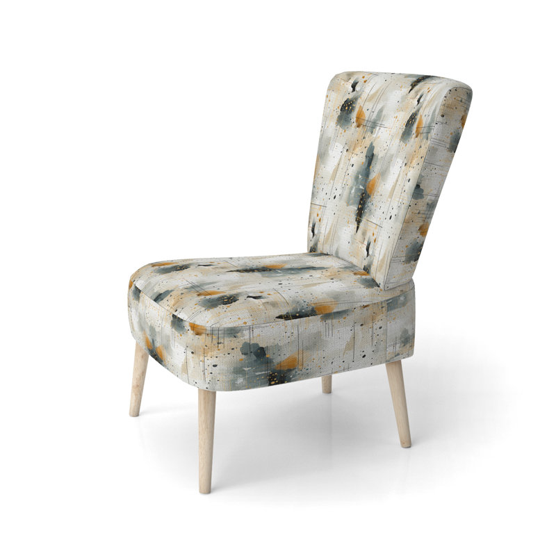 Motif géométrique urbain - Chaise d'appoint rembourrée contemporaine, chaise d'appoint grise