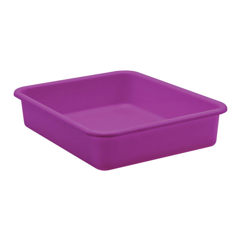 Rebrilliant Plastic Bin, Purple, 7.75" H x 11.38" W x 5" D